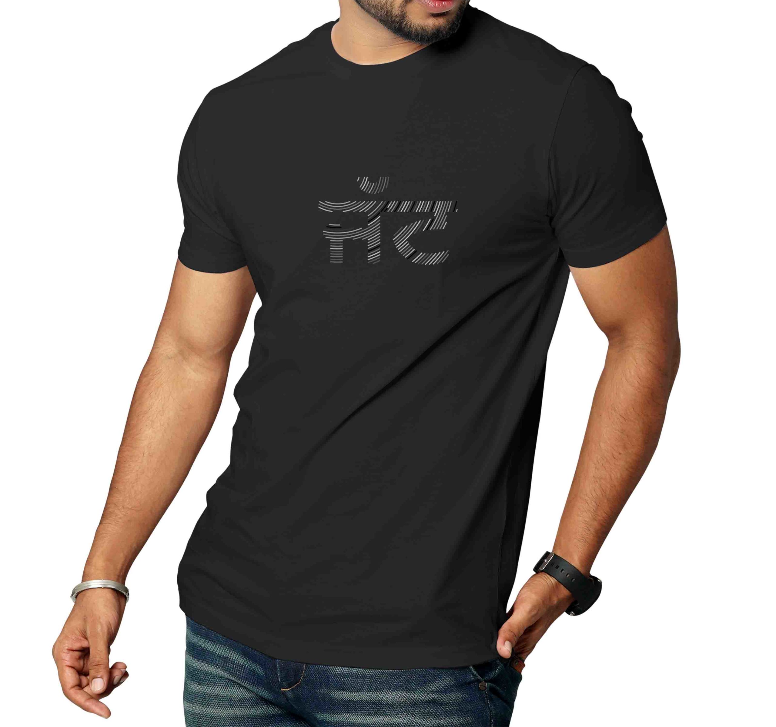 Jatt | Punjabi Printed All Black T-shirt for Men